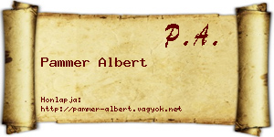 Pammer Albert névjegykártya